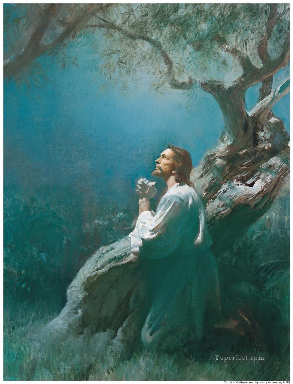 Jesus Praying In Gethsemane religious Christian Oil Paintings